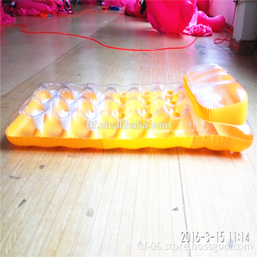 yellow PVC transparent the water inflatable lounge chair,inflatable air mattres,inflatable floating mat,ice bucket